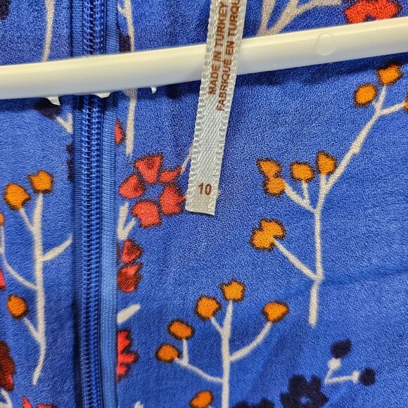 Free People Dress Women‎ Size 10 Blue Floral V-Neck Short Sleeve Minidress - Picture 6 of 8